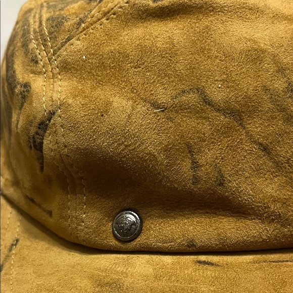 Vintage Tan Suede Designer Cap with Black Accents Made in Italy Sz L main image 8